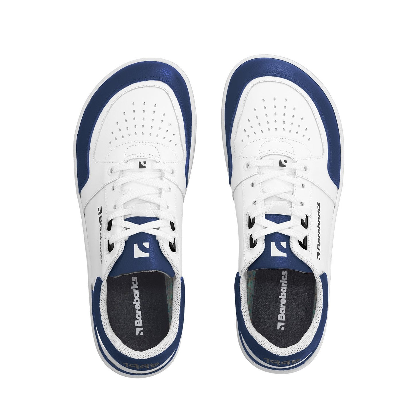 White & Dark Blue