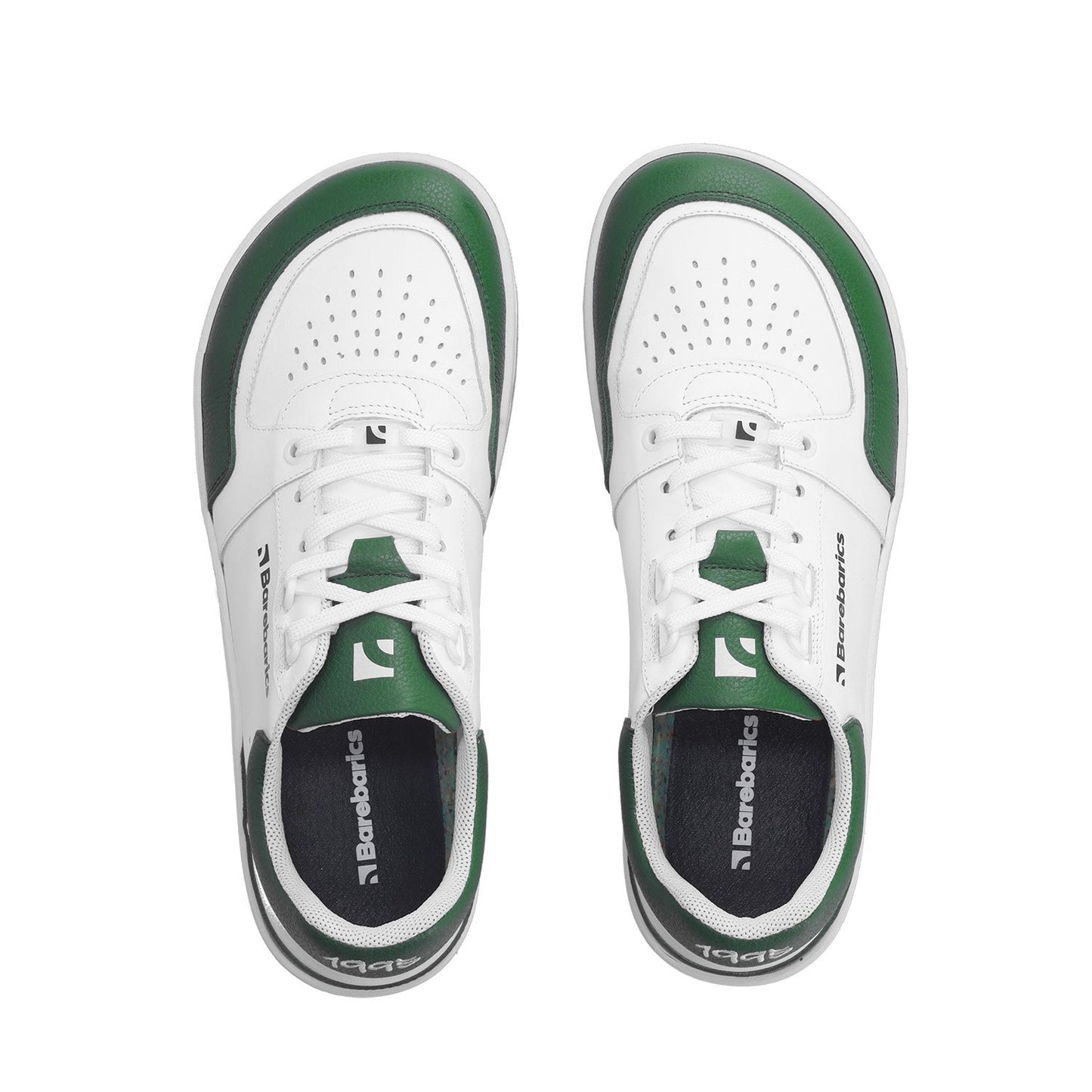 White & Dark Green