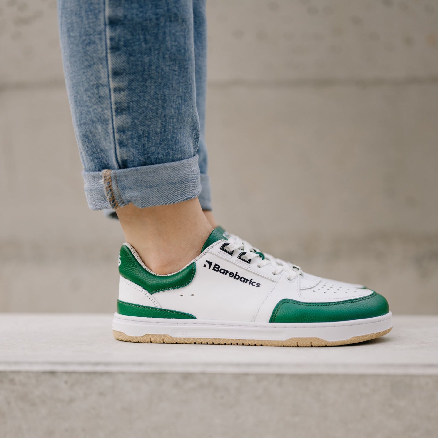White & Dark Green