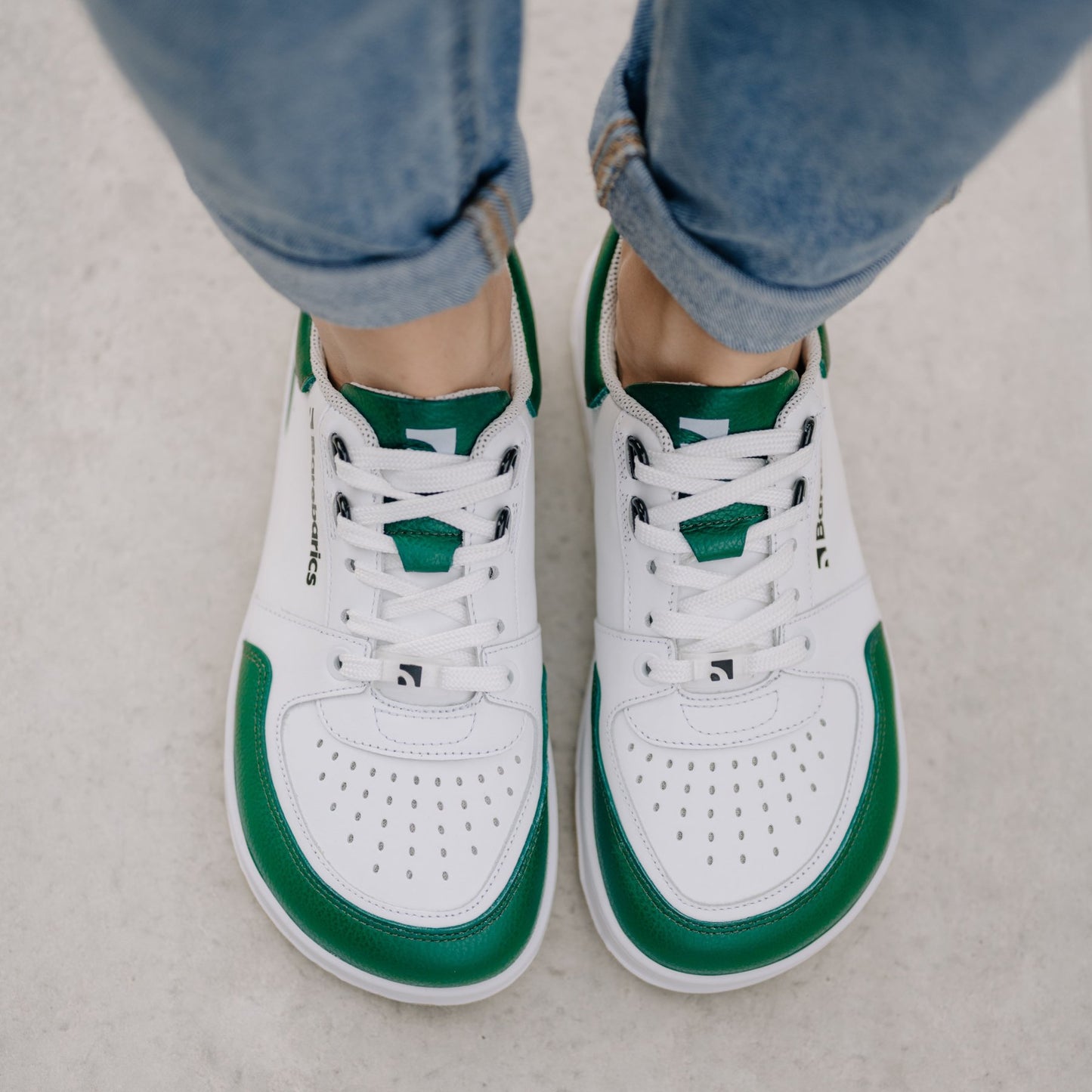 White & Dark Green