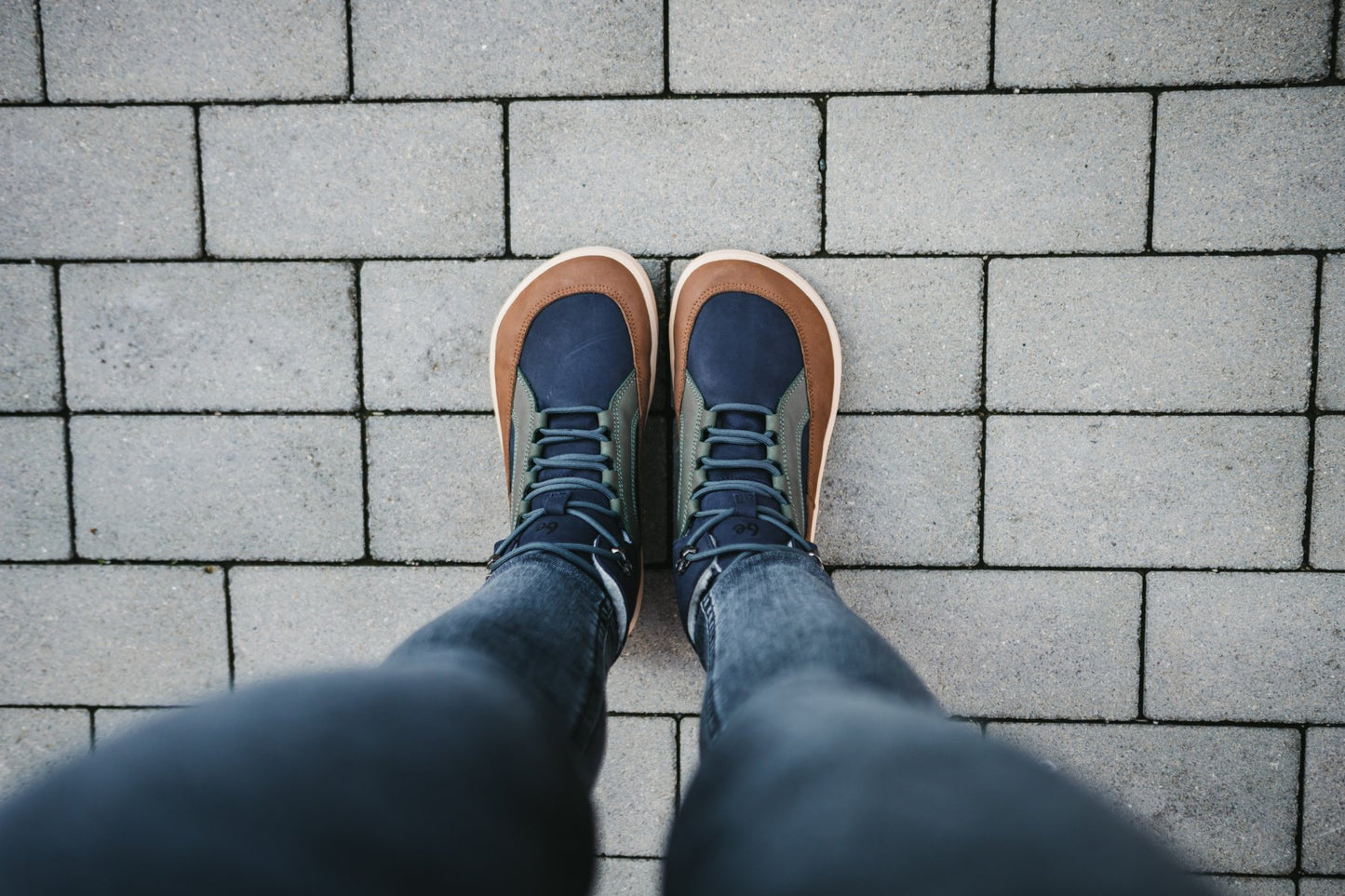 Navy Brown & Beige