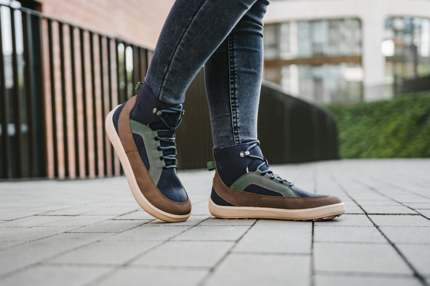 Navy Brown & Beige