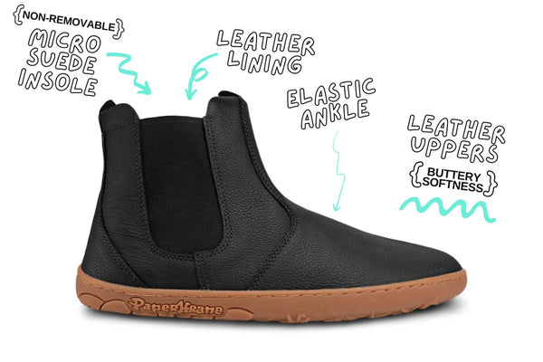 PaperKrane Adult Boots - Black Gum Chelsea