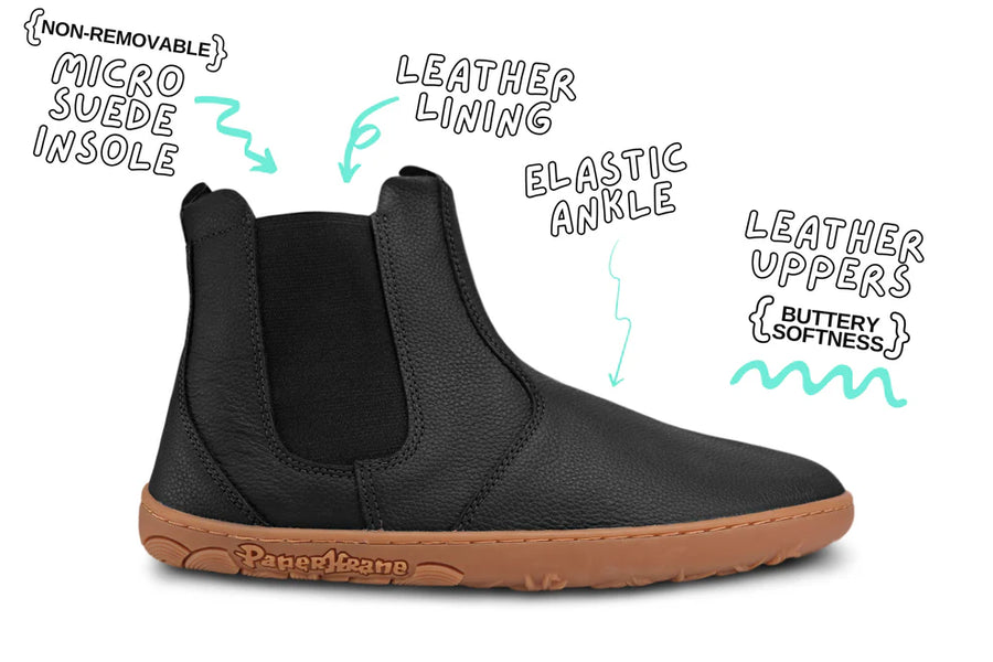 PaperKrane Adult Boots - Black Gum Chelsea
