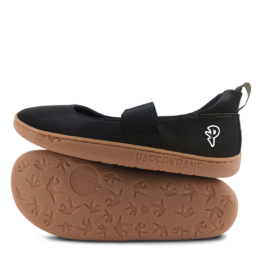 PaperKrane Kids Mary Janes - Licorice MJ Jnr - Vegan - FINAL SALE