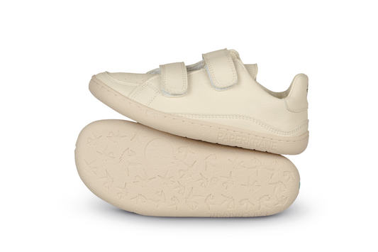 PaperKrane Kids Sneakers - Oat Milk Velcro - Vegan