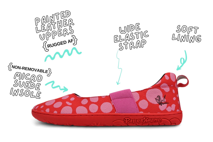 PaperKrane Kids Mary Janes - Red Dotty MJ Junior