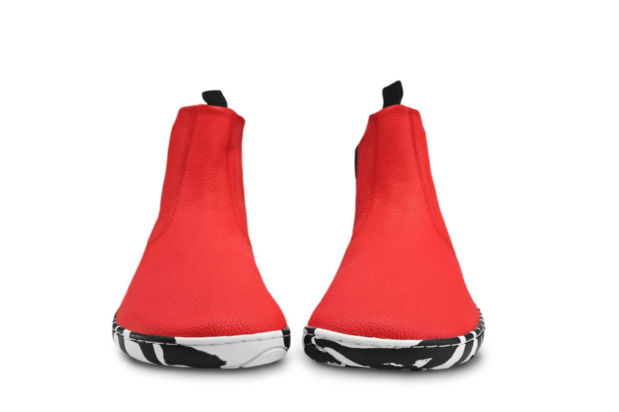 PaperKrane Kids Boots - Red Zebra Chelsea Junior