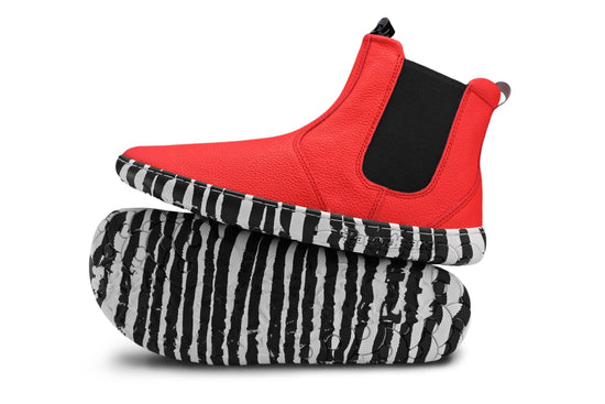 PaperKrane Adult Boots - Red Zebra Chelsea