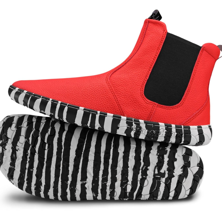 PaperKrane Kids Boots - Red Zebra Chelsea Junior