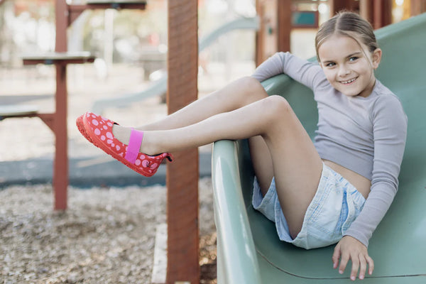 PaperKrane Kids Mary Janes - Red Dotty MJ Junior
