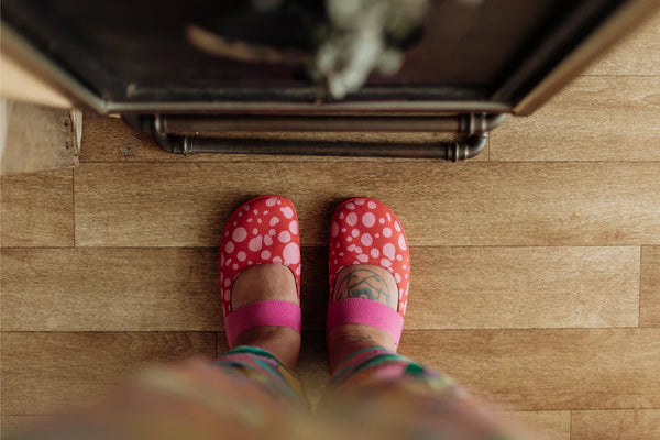 PaperKrane Adult Mary Janes - Red Dotty MJ