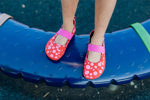 PaperKrane Kids Mary Janes - Red Dotty MJ Junior
