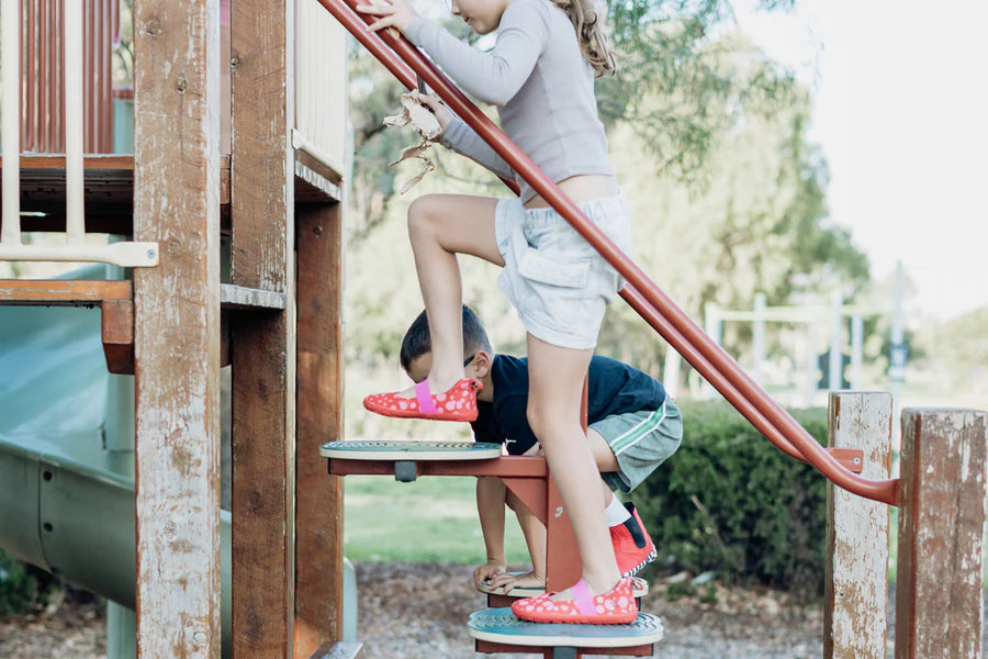 PaperKrane Kids Mary Janes - Red Dotty MJ Junior