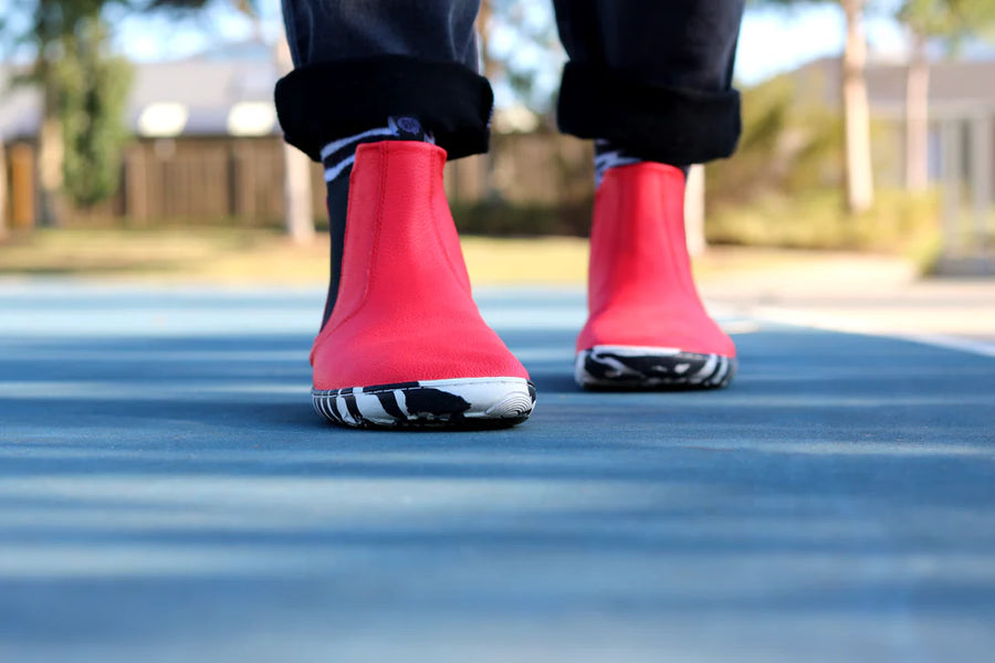 PaperKrane Adult Boots - Red Zebra Chelsea