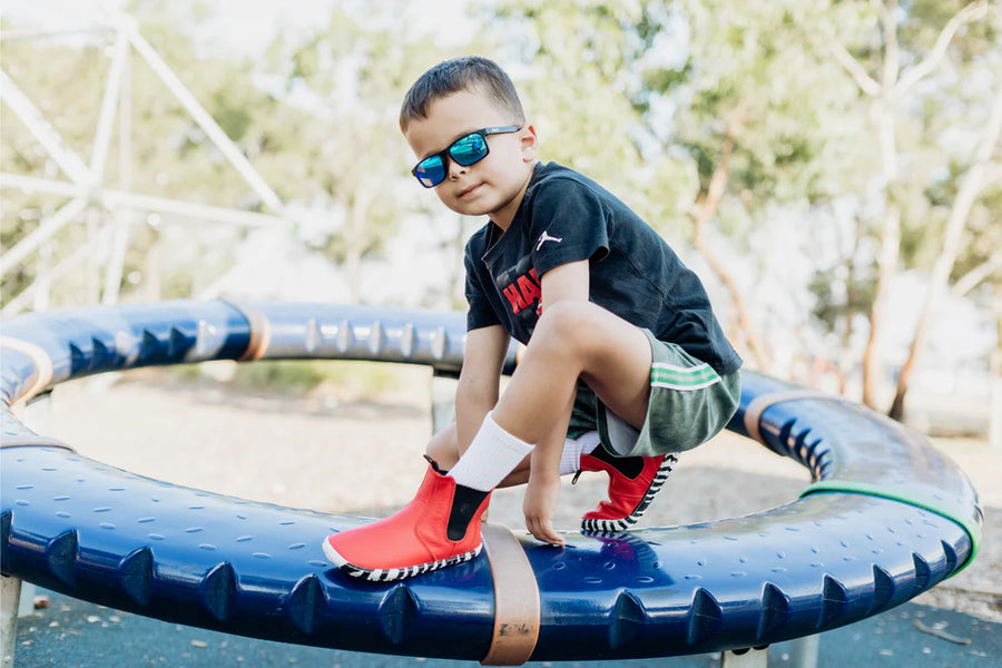 PaperKrane Kids Boots - Red Zebra Chelsea Junior