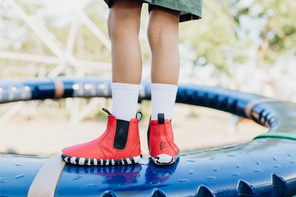 PaperKrane Kids Boots - Red Zebra Chelsea Junior